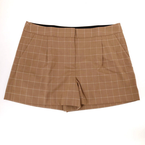 Armani Exchange Pleated Window Pane Shorts Sz 6 NWT - Picture 2 of 5